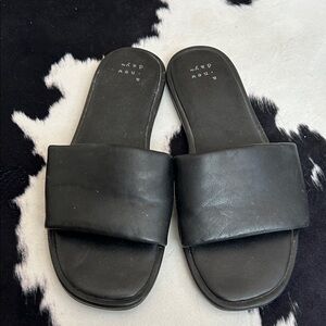 a new day Black Slide Sandals
